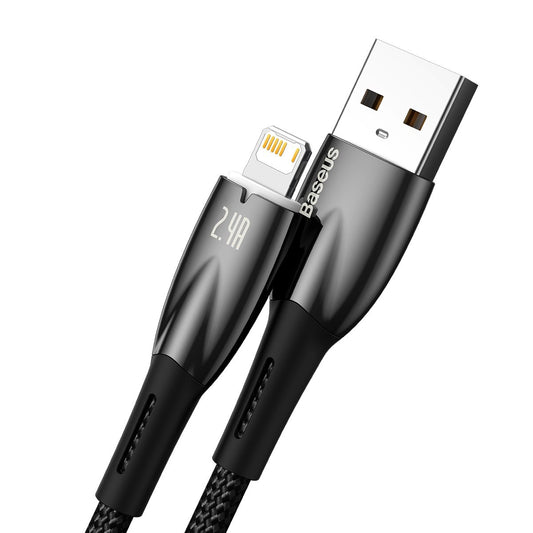 Baseus Glimmer Series USB-A - Lightning Data and Charging Cable, 20W, 2m, Black