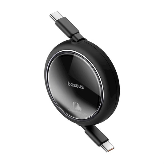 Datový a nabíjecí kabel USB-C - USB-C Baseus Free2Draw Mini zatahovací USB-C, 100W, 1m, černý P10364500111-00