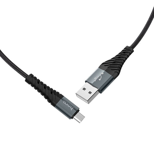 HOCO X38 Cool USB-A - microUSB datový a nabíjecí kabel, 18 W, 1 m, černý