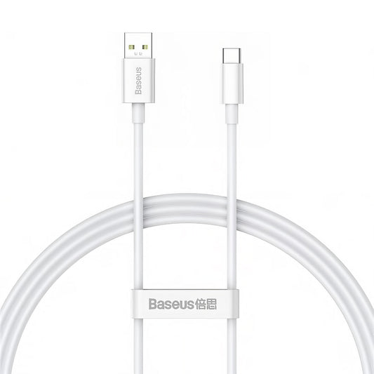Datový a nabíjecí kabel USB-A - USB-C Baseus Superior Series, 65W, 1m, bílý CAYS000902