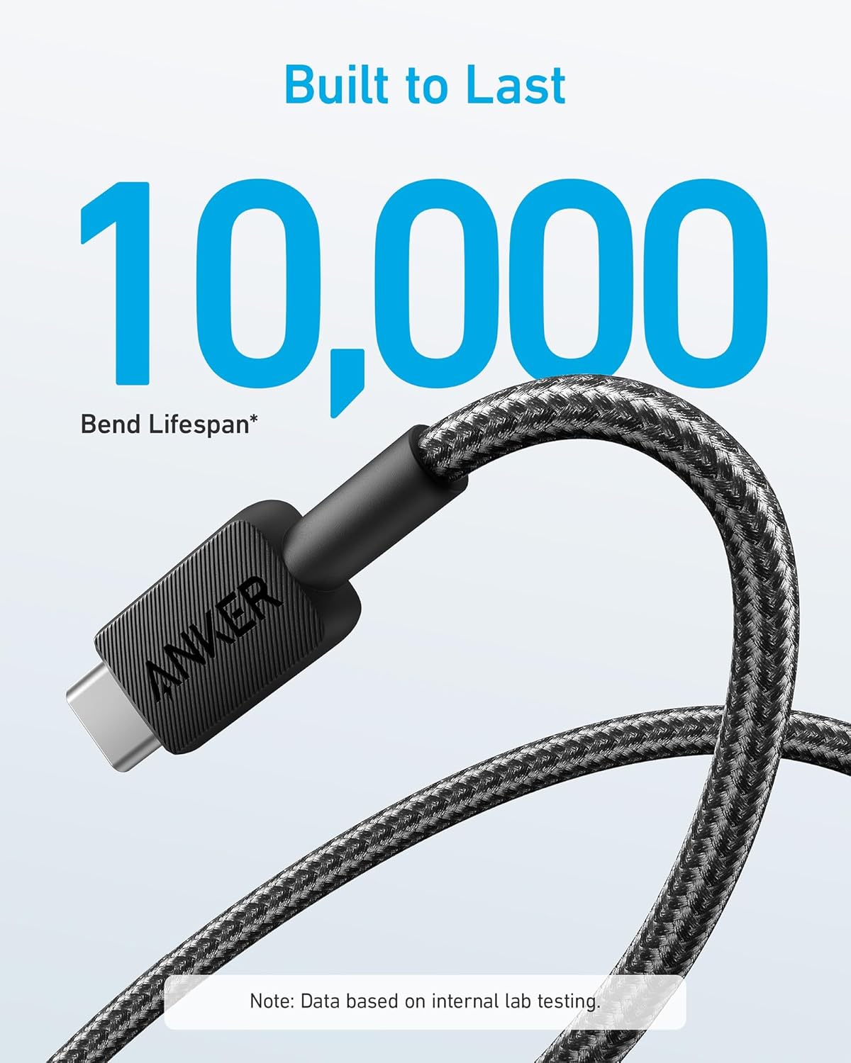 Kabel pro data a nabíjení USB-A - USB-C Anker 322, 18W, 1.8m, Černý A81H6G11