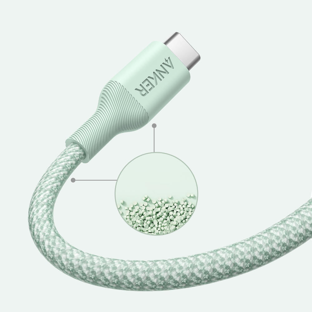 Kabel pro data a nabíjení USB-C - USB-C Anker 544, 140W, 1.8m, Zelený A80F6H61