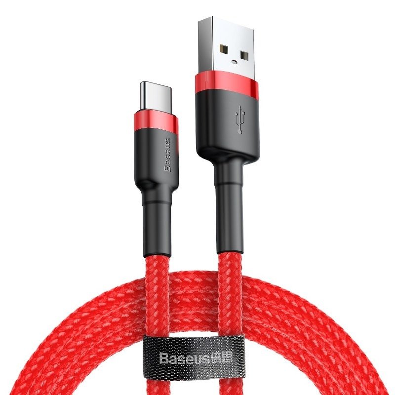 Datový a nabíjecí kabel USB-A - USB-C Baseus Cafule, 60W, 1m, červený