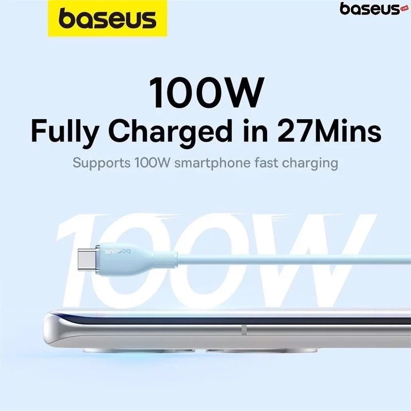 Datový a nabíjecí kabel USB-A - USB-C Baseus Pudding, 100W, 1.2m, Modrý P10355703311-00
