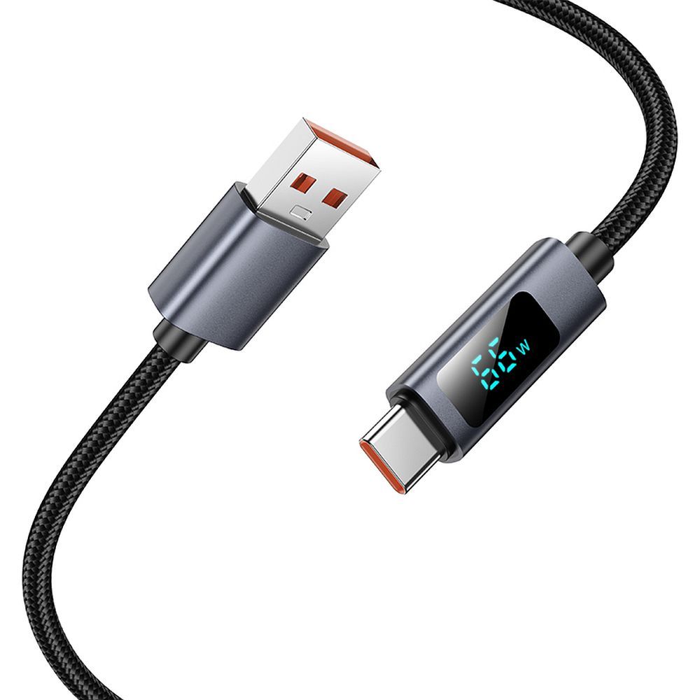 Datový a nabíjecí kabel USB-A - USB-C HOCO Display X112, 100W, 1m, Černý