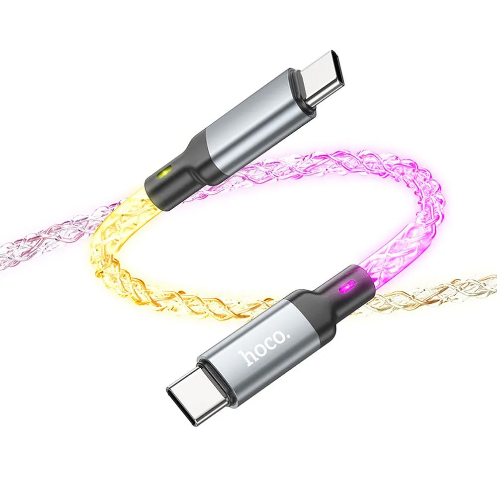 Datový a nabíjecí kabel USB-C - USB-C HOCO U112, 60W, 1m, šedý