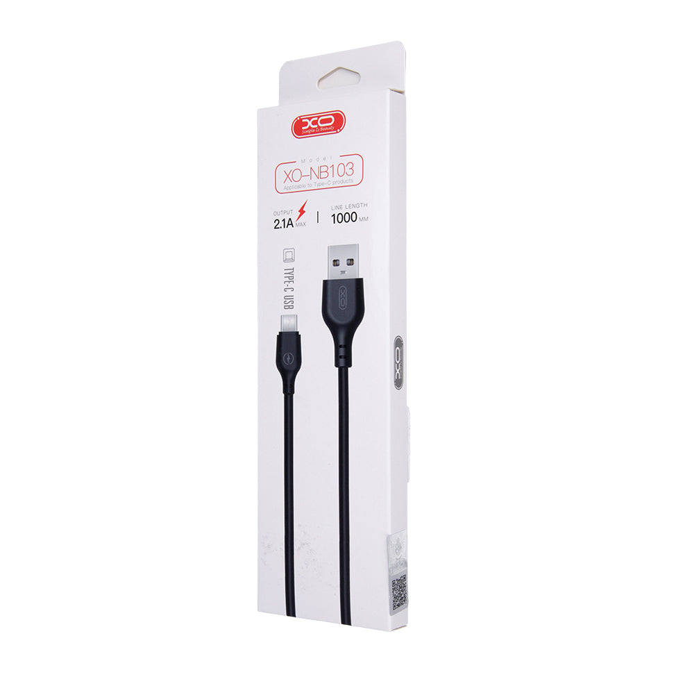 Datový a nabíjecí kabel USB-A - USB-C XO Design NB103, 18W, 1m, černý