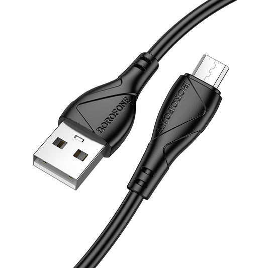 Datový a nabíjecí kabel USB-A - microUSB Borofone BX121 Energy, 18W, 1m, černý