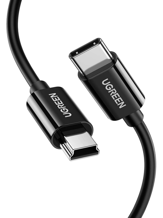 Datový a nabíjecí kabel USB-C - miniUSB UGREEN US242, 18W, 1m, černý