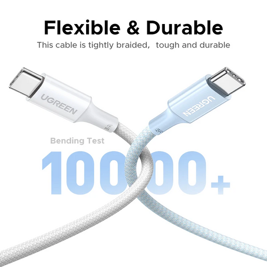 Datový a nabíjecí kabel USB-C - USB-C UGREEN L502 (35221), 100W, 2m, bílý