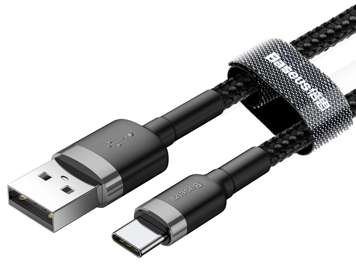 Datový a nabíjecí kabel USB-A - USB-C Baseus Cafule, 60W, 1m, šedý CATKLF-BG1