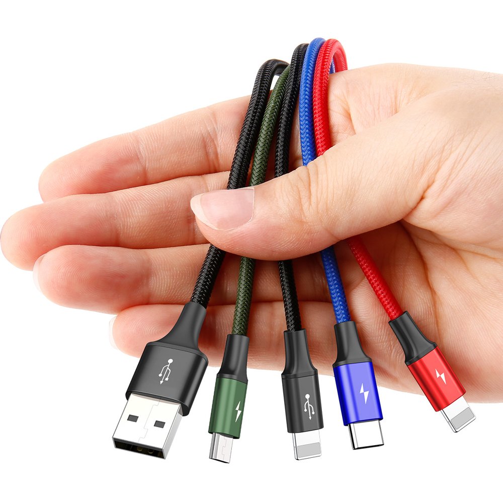 Nabíjecí kabel USB-A - 2 x Lightning / microUSB / USB-C Baseus Rapid 4in1, 20W, 1.2m, Černý CA1T4-A01