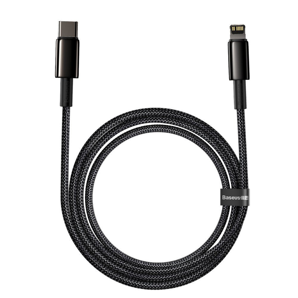 Data and Charging Cable USB-C - Lightning Baseus Tungsten Tungsten Gold, 20W, 2m, Black CATLWWJ-A01