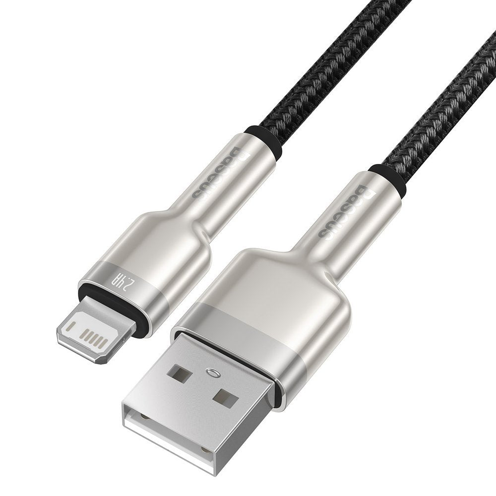 Kabel pro data a nabíjení USB-A - Lightning Baseus Cafule Metal Series, 18W, 0.25m, Černý CALJK-01