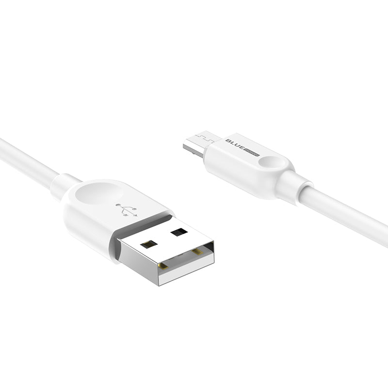 Datový a nabíjecí kabel USB-A na microUSB BLUE Power BM2BX14 LinkJet, 18 W, 2 m, bílý