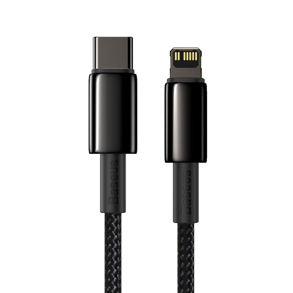 Datový a nabíjecí kabel USB-C - Lightning Baseus Tungsten Tungsten Gold, 20W, 1m, černý CATLWJ-01 CATLWJ-01