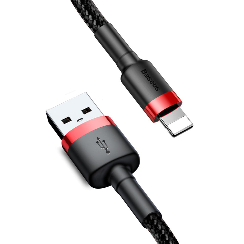 Datový a nabíjecí kabel USB-A - Lightning Baseus Cafule, 18W, 0.5m, Červený CALKLF-A19