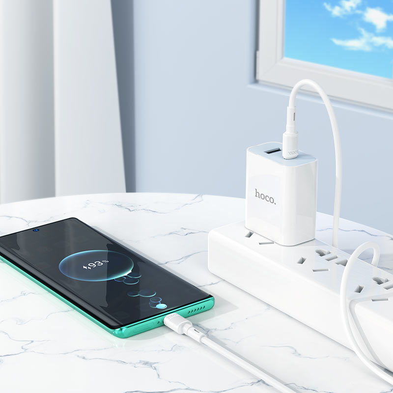 Datový a nabíjecí kabel USB-C - USB-C HOCO X83 Victory, 60W, 1m, Bílý