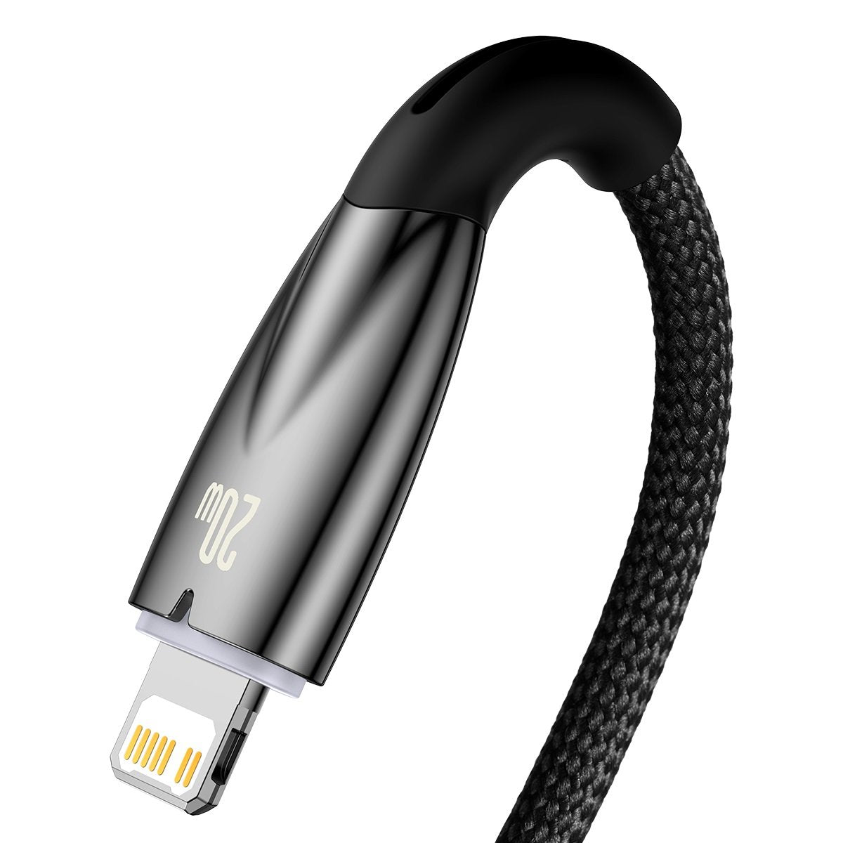 Baseus Glimmer Series USB-C - Lightning datový a nabíjecí kabel, 20W, 2m, černý CADH00010101