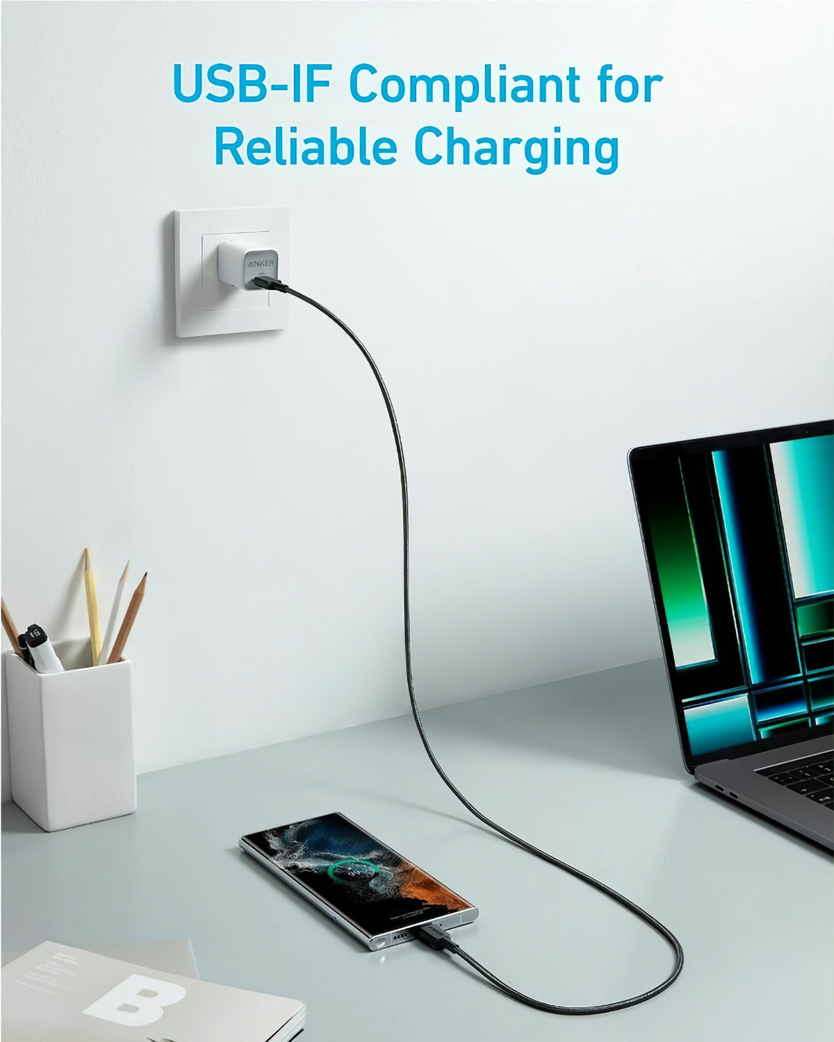Kabel pro data a nabíjení USB-C - USB-C Anker 322, 60W, 1.8m, Černý A81F6G11