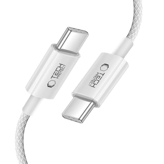 Kabel pro data a nabíjení USB-C - USB-C Tech-Protect Ultraboost Lite, 60W, 1m, Stříbrný