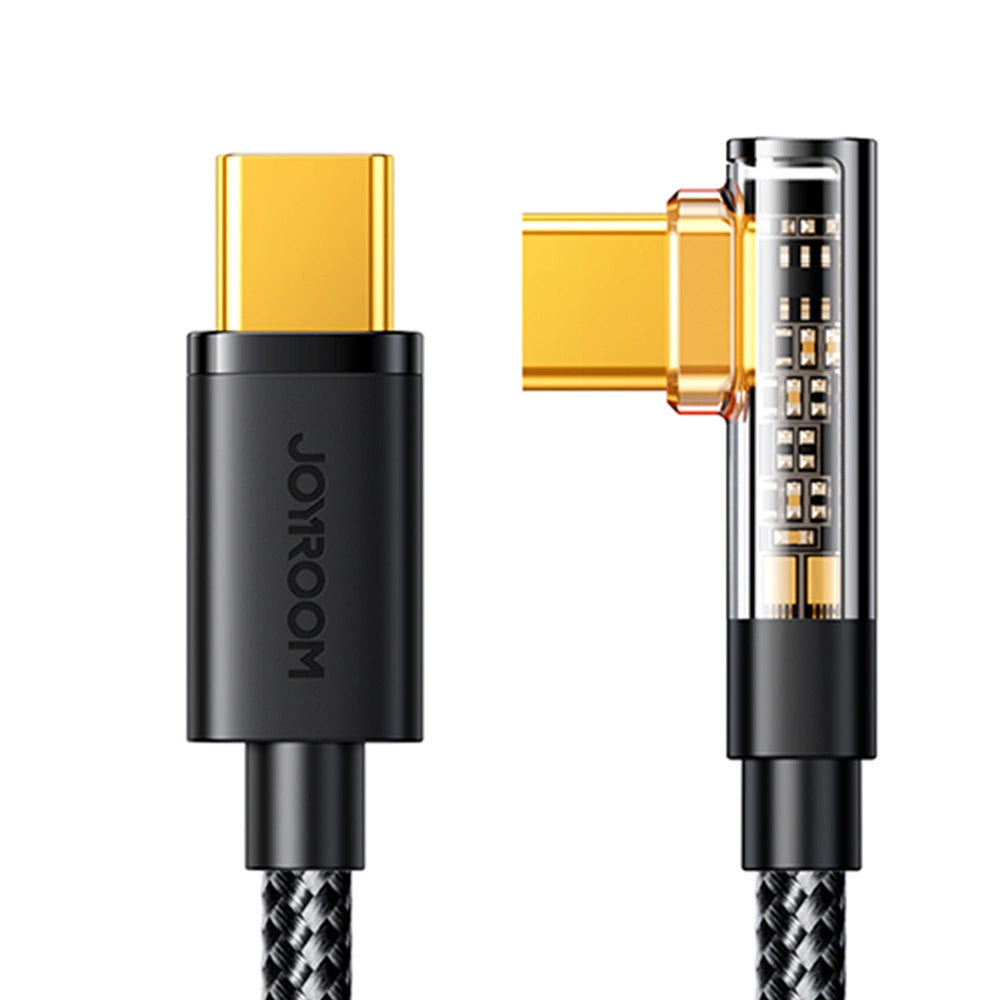 Kabel pro data a nabíjení USB-C - USB-C Joyroom S-A6 Angled, 100W, 1.2m, černý