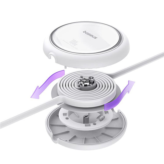Kabel pro data a nabíjení USB-C - USB-C Baseus Free2Draw Mini Retractable, 100W, 1m, Bílý P10364500211-00