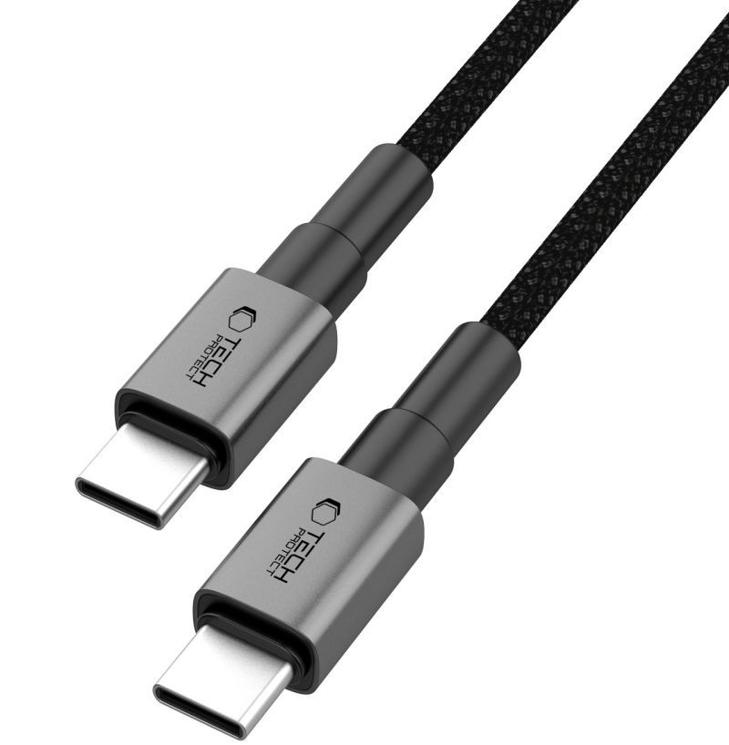 Kabel pro data a nabíjení USB-C - USB-C Tech-Protect Ultraboost DNA MagTwist, 100W, 2m, šedý