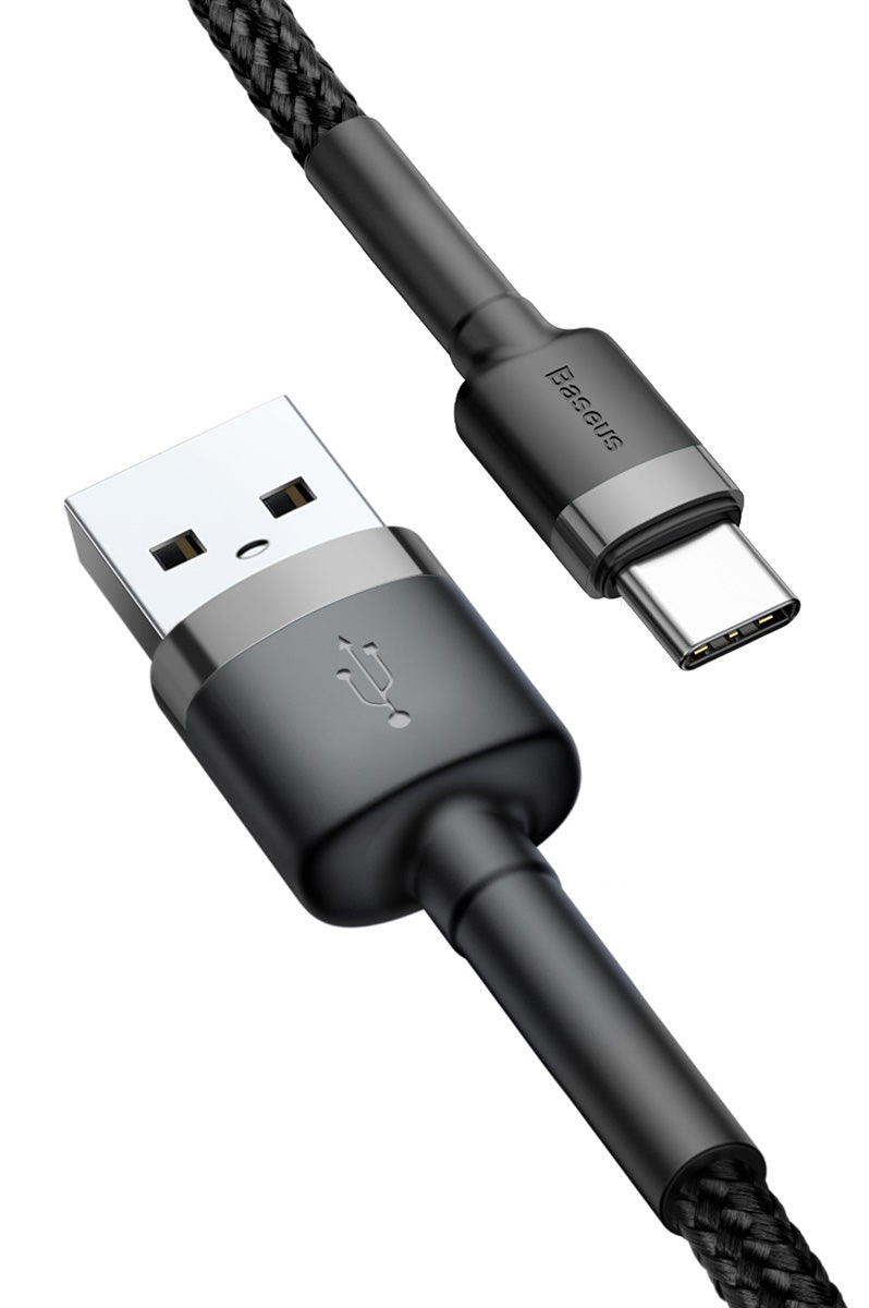 Datový a nabíjecí kabel USB-A - USB-C Baseus Cafule, 60W, 1m, šedý CATKLF-BG1
