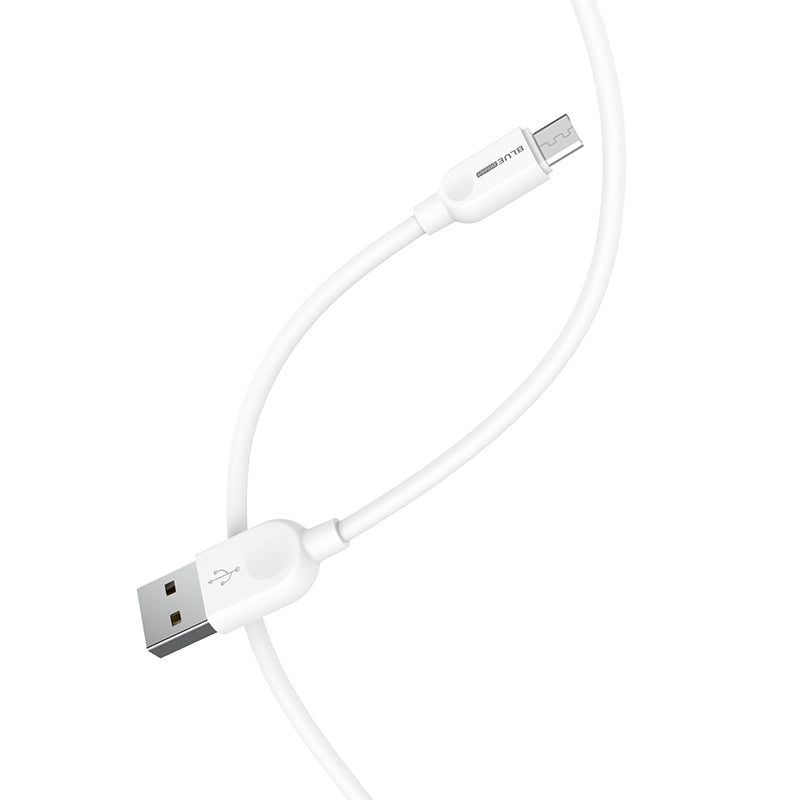 Datový a nabíjecí kabel USB-A na microUSB BLUE Power BM2BX14 LinkJet, 18 W, 2 m, bílý