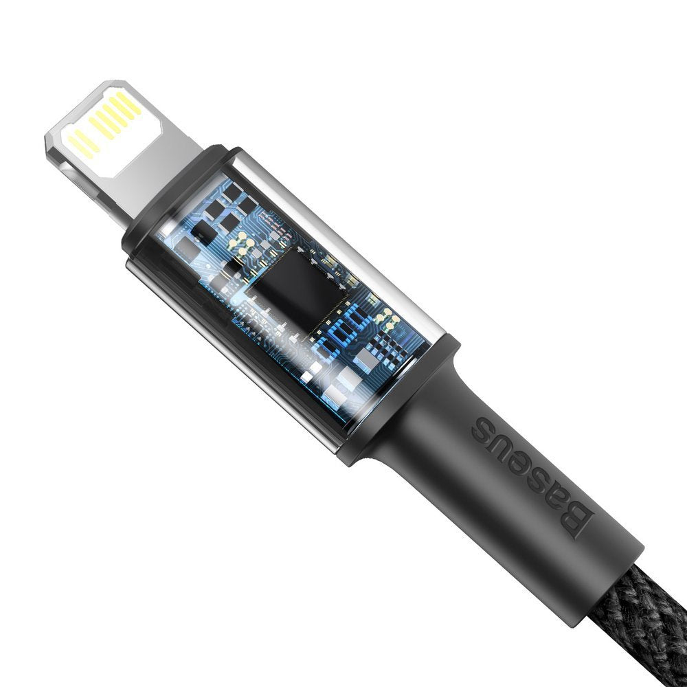 Baseus High Density Braided USB-C - Lightning datový a nabíjecí kabel, 20W, 1m, černý CATLGD-01