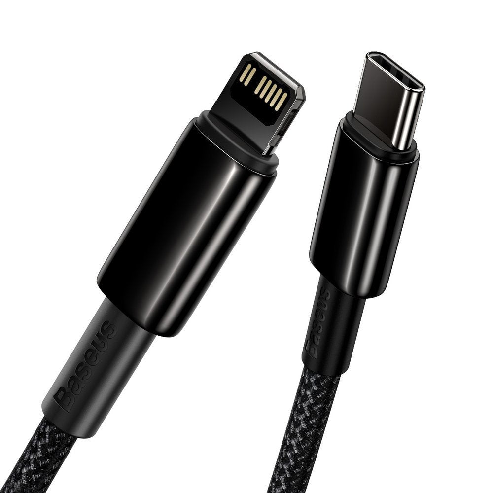 Datový a nabíjecí kabel USB-C - Lightning Baseus Tungsten Tungsten Gold, 20W, 1m, černý CATLWJ-01 CATLWJ-01