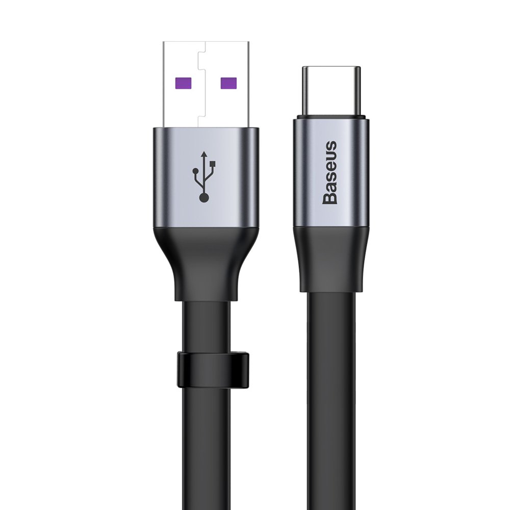 Datový a nabíjecí kabel USB-A - USB-C Baseus Simple, 40W, 0.23m, šedý CATMBJ-BG1