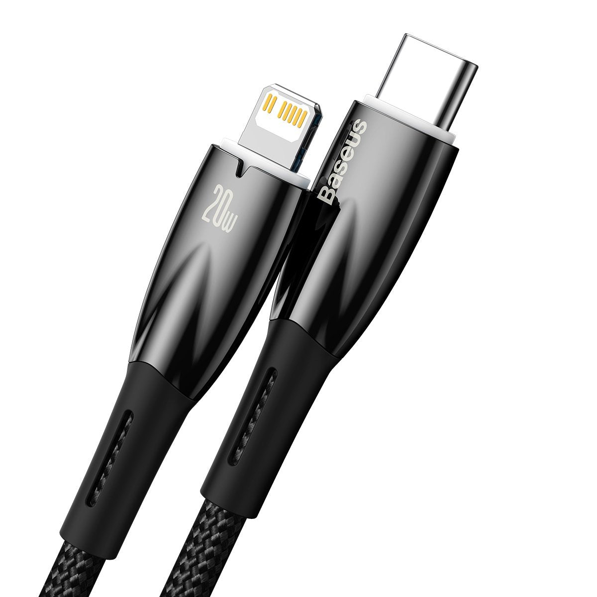 Baseus Glimmer Series USB-C - Lightning datový a nabíjecí kabel, 20W, 2m, černý CADH00010101