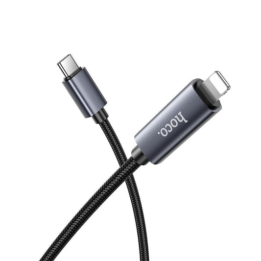 Datový a nabíjecí kabel USB-C - Lightning HOCO Display X112, 27W, 1m, černý