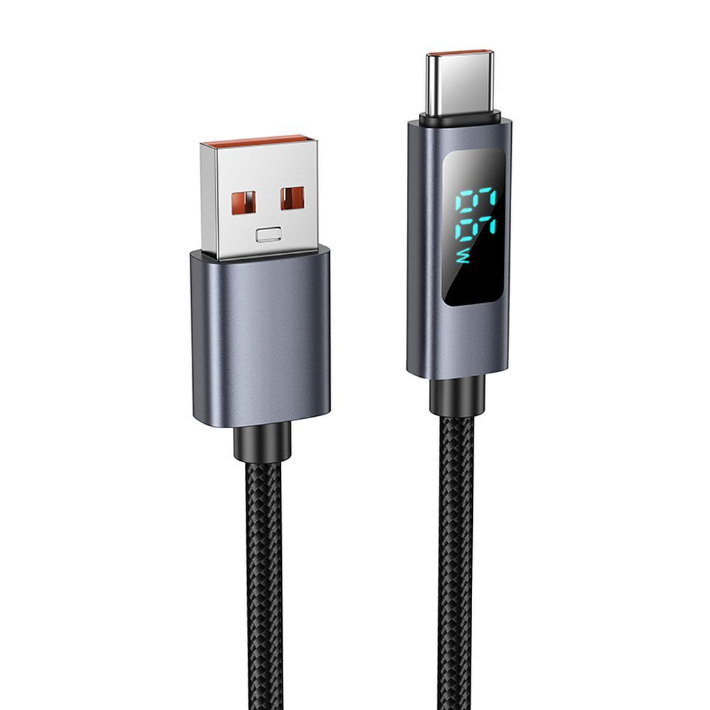 Datový a nabíjecí kabel USB-A - USB-C HOCO Display X112, 100W, 1m, Černý