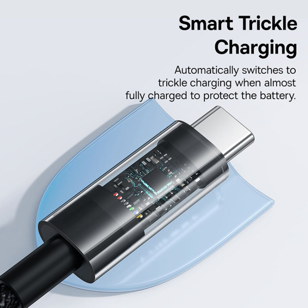 Datový a nabíjecí kabel USB-C - USB-C Baseus Gem, 100W, 1m, Černý P10373000111-00