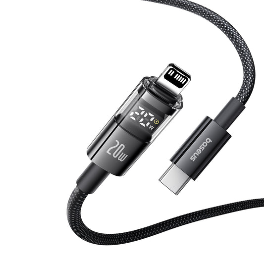 Datový a nabíjecí kabel USB-C - Lightning Baseus Display 2, 20W, 1m, Černý P10382703121-00