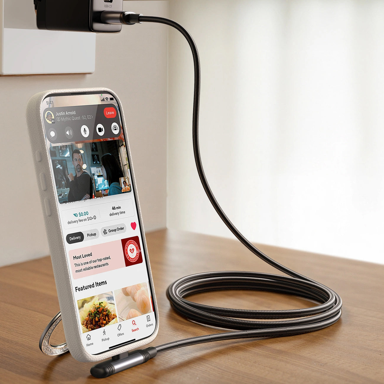 Datový a nabíjecí kabel USB-A - USB-C Joyroom S-A56 EnjoyX Angled, 20W, 1.2m, Černý