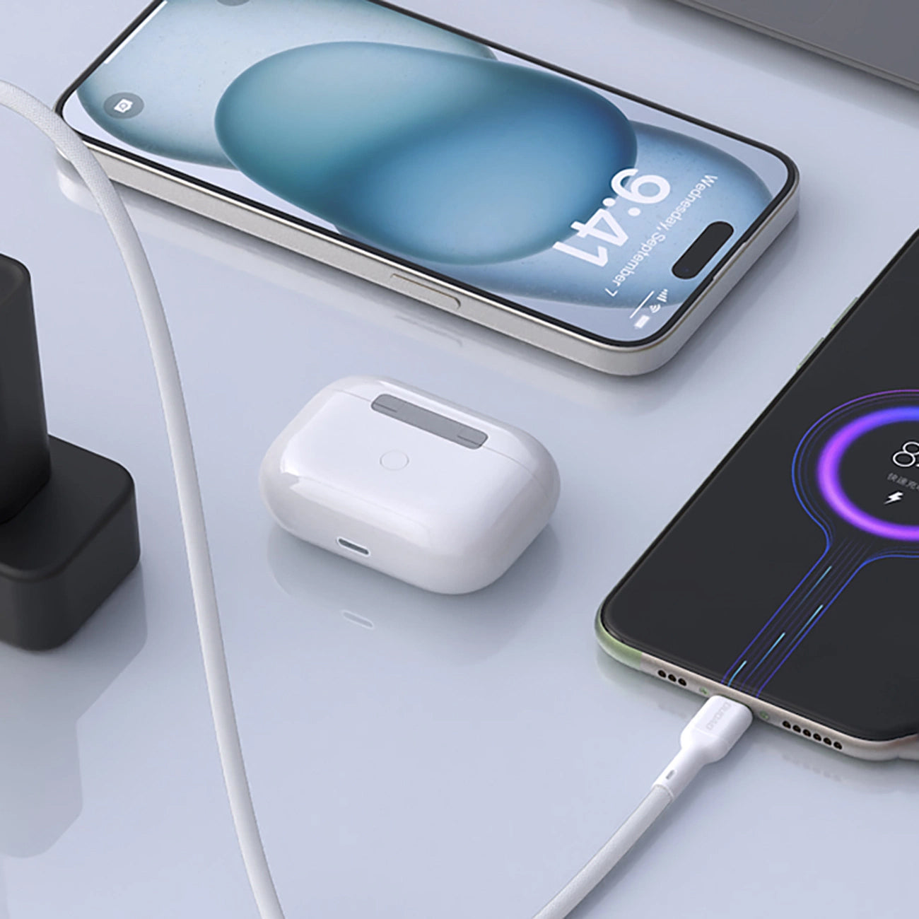 Datový a nabíjecí kabel USB-A - USB-C Dudao L9T, 100W, 1m, Bílý