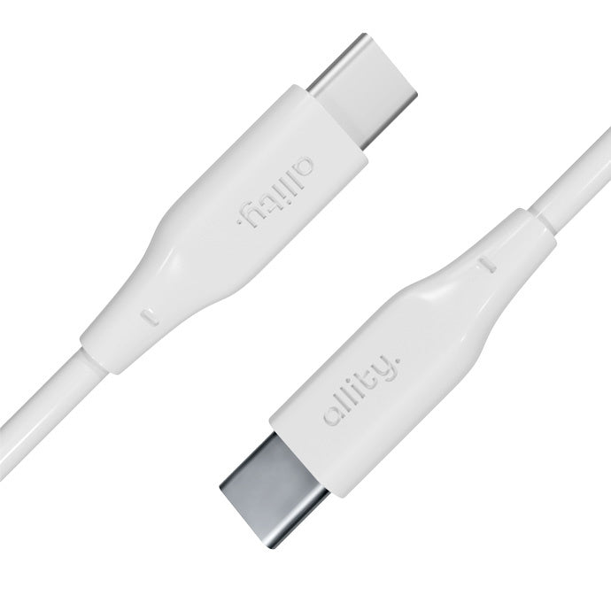 Kabel pro data a nabíjení USB-C - USB-C Allity. AUC-02, 100W, 2m, Bílá