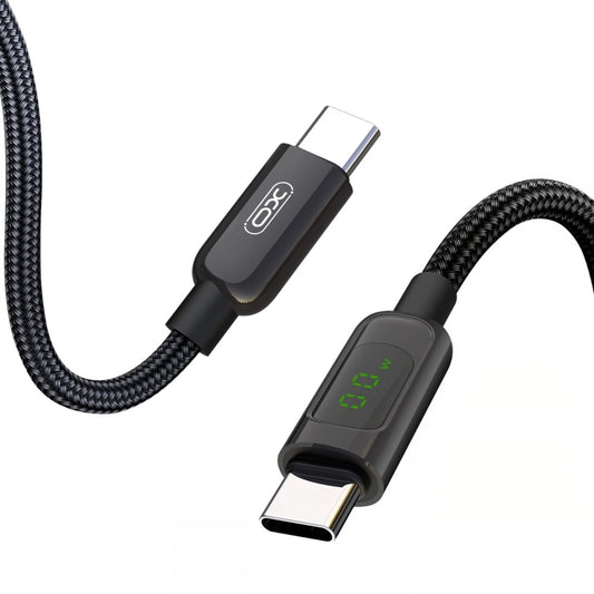 Kabel pro data a nabíjení USB-C - USB-C XO Design NB-Q203B Display, 60W, 1m, černý