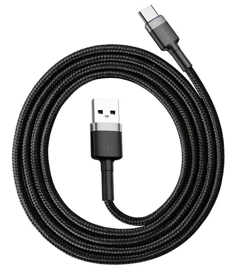 Datový a nabíjecí kabel USB-A - USB-C Baseus Cafule, 60W, 1m, šedý CATKLF-BG1