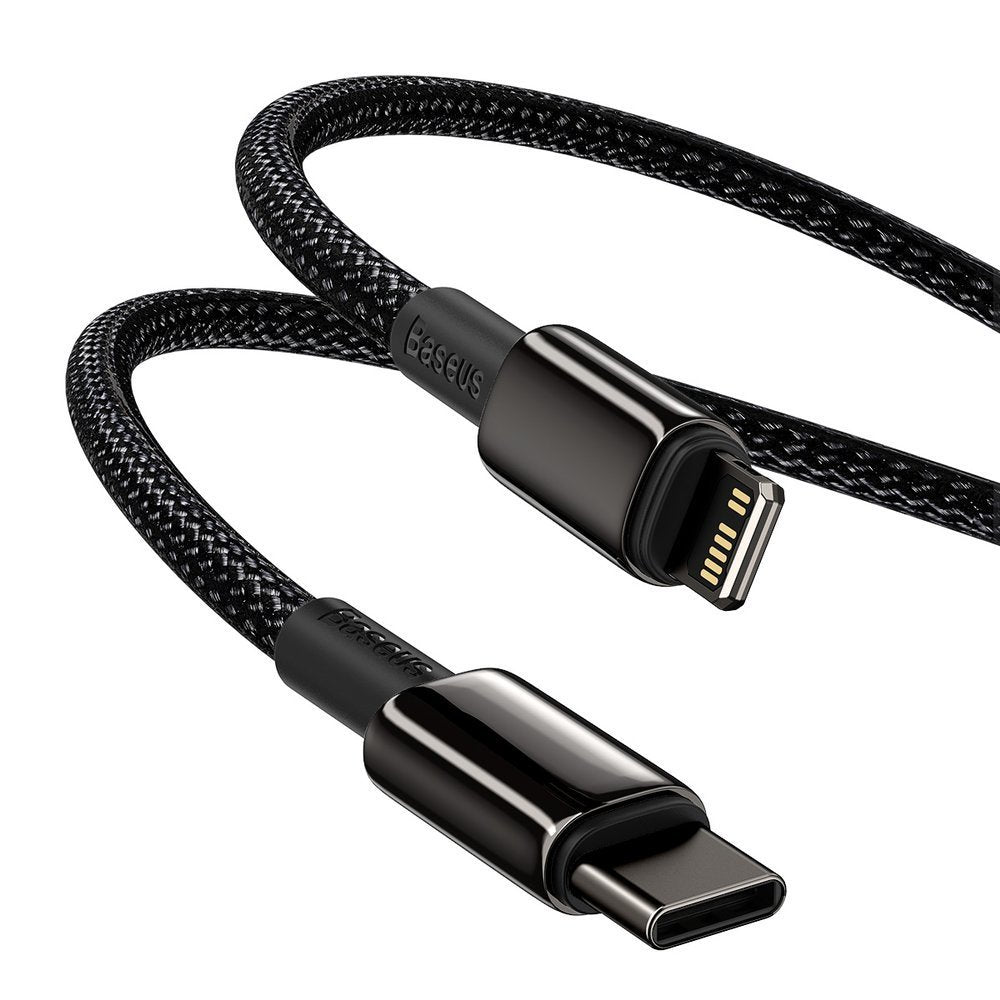 Data and Charging Cable USB-C - Lightning Baseus Tungsten Tungsten Gold, 20W, 2m, Black CATLWWJ-A01