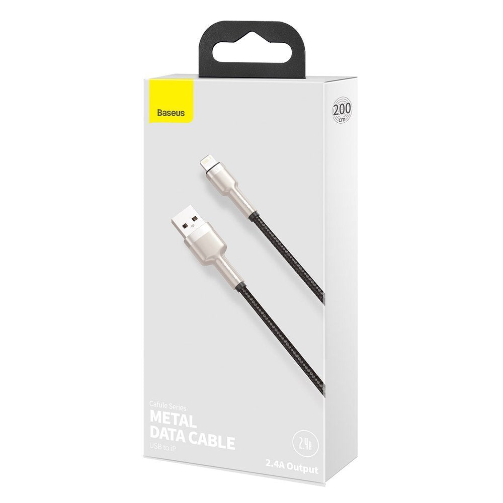 Kabel pro data a nabíjení USB-A - Lightning Baseus Cafule Metal Series, 18W, 0.25m, Černý CALJK-01