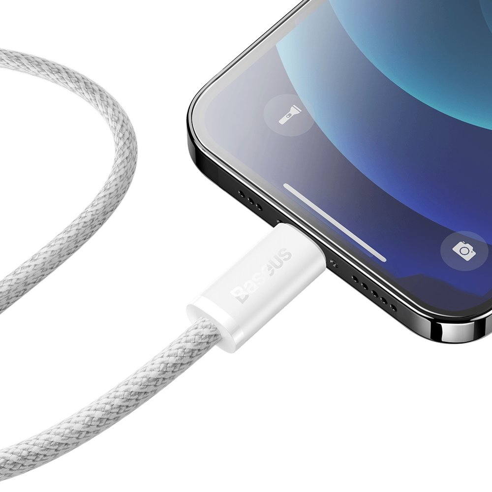 Datový a nabíjecí kabel USB-C - Lightning Baseus Dynamic Fast Charging, 20 W, 2 m, bílý CALD000102