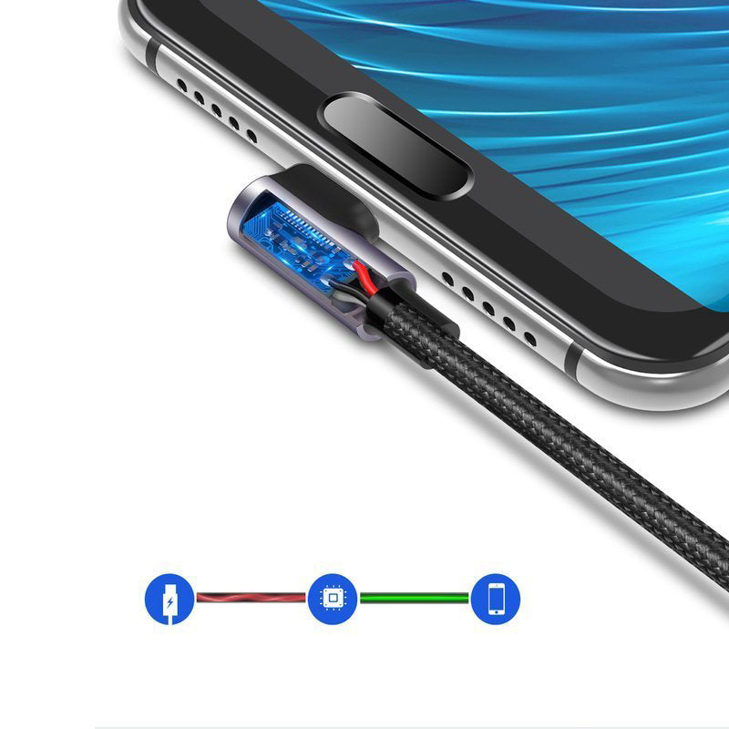 Datový a nabíjecí kabel USB-A - USB-C UGREEN US284 Angled, 18W, 1m, šedý