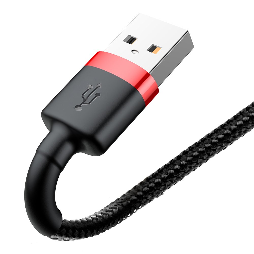 Datový a nabíjecí kabel USB-A - Lightning Baseus Cafule, 18W, 0.5m, Červený CALKLF-A19