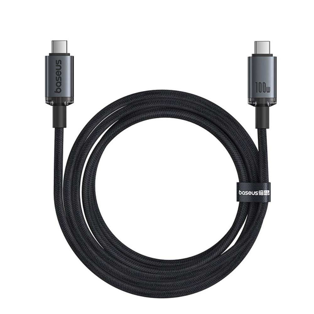 Kabel pro data a nabíjení USB-C - USB-C Baseus Crystal Shine Series, 100W, 1.5m, černý P10318204111-00