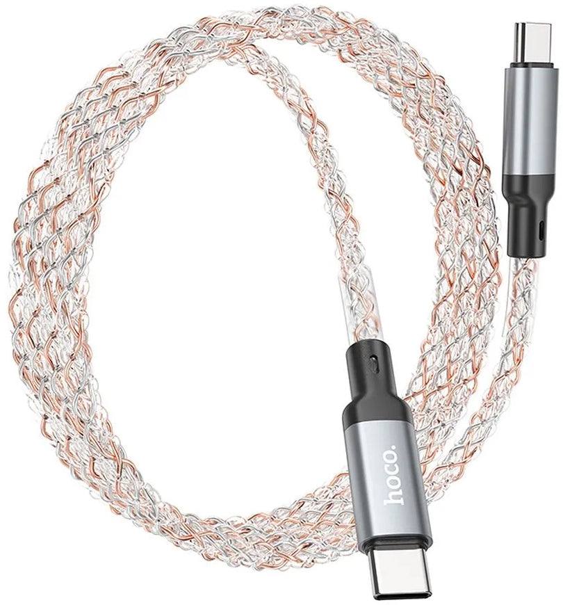 Datový a nabíjecí kabel USB-C - USB-C HOCO U112, 60W, 1m, šedý